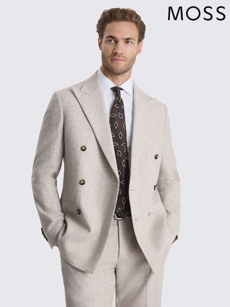 Natural - Regular Moss Tailored Fit Wool-blend Suit Jacket