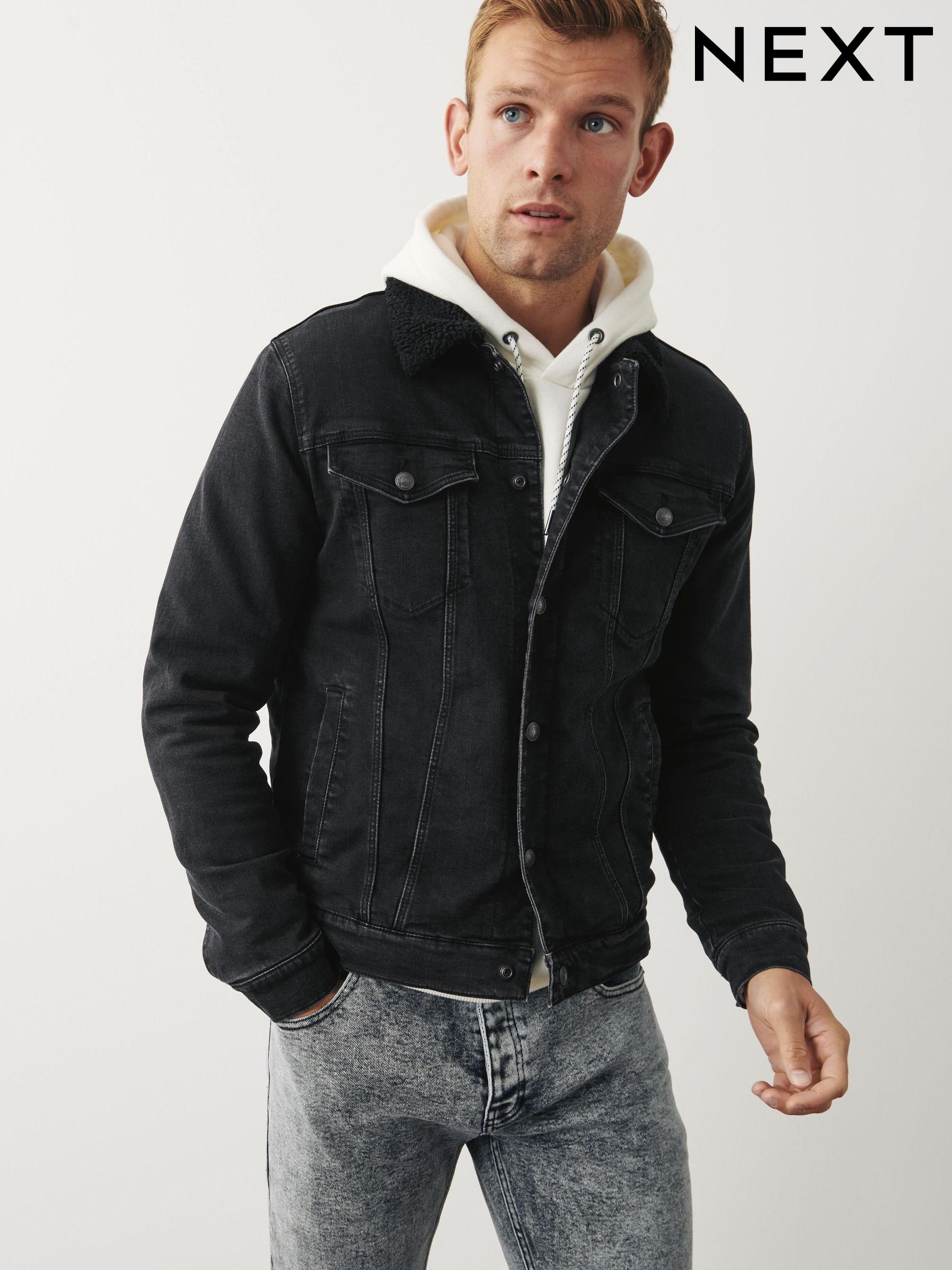 Mens Black Denim Jackets Dark Denim Jackets Next Luxembourg