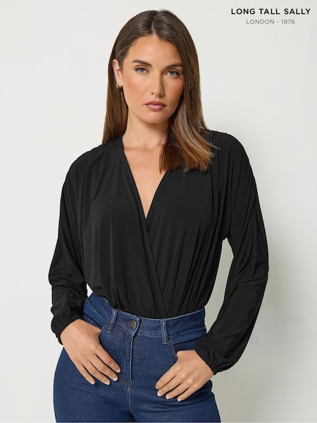 Black - Long Tall Sally Ity Wrap Bodysuit