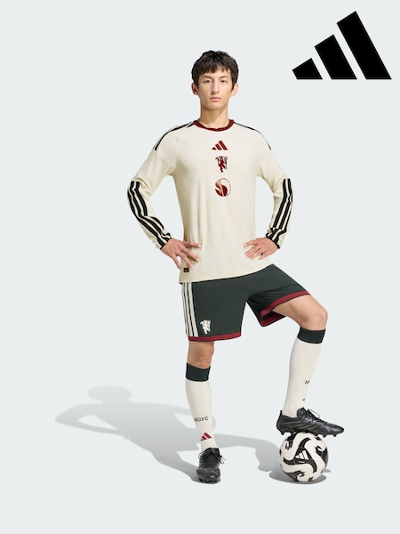 Крем - Regular Adidas Manchester United 26/27 Third Authentic Jersey Longsleeve