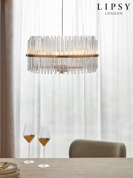 Lipsy Gold Pendant Round Glass Ceiling Light (840676) | €266