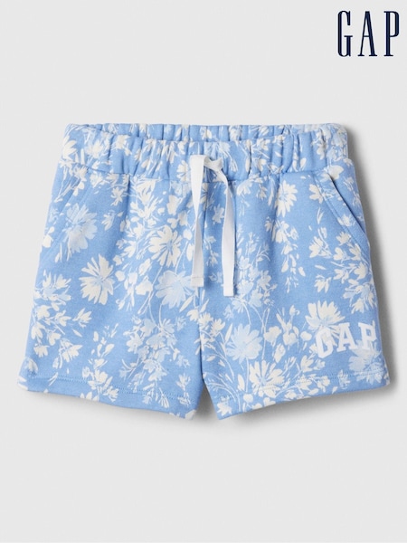 Gap Light Blue Floral Logo Graphic Pull On Baby Shorts (Newborn-5yrs) (840884) | €5.50