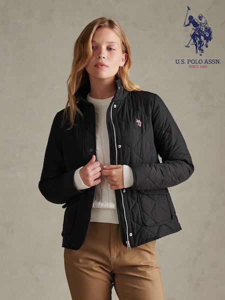 Қара - U.S. Polo Assn. Гауһар тәрізді күртешесі