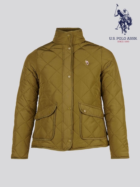 Grön - U.s. Polo Assn. Diamond Quilted Jacket