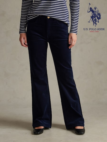 Blue - U.s. Polo Assn. Baby Cord Flared Trousers
