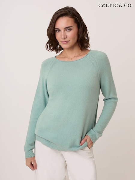 Blue - Celtic & Co. Studio Roll Edge Crew Neck Jumper