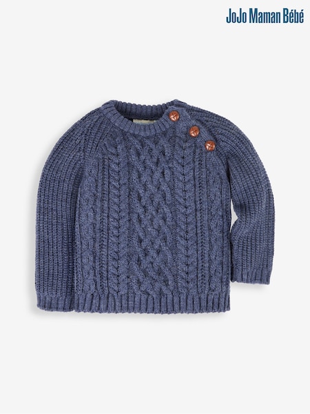 JoJo Maman Bébé Blue Cosy Cable Jumper (842336) | €40