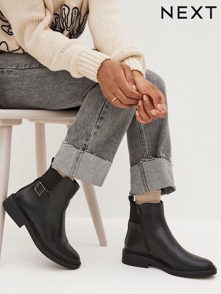 Schwarz - Forever Comfort® Buckle Detail Ankle Boots (842454) | 11 €