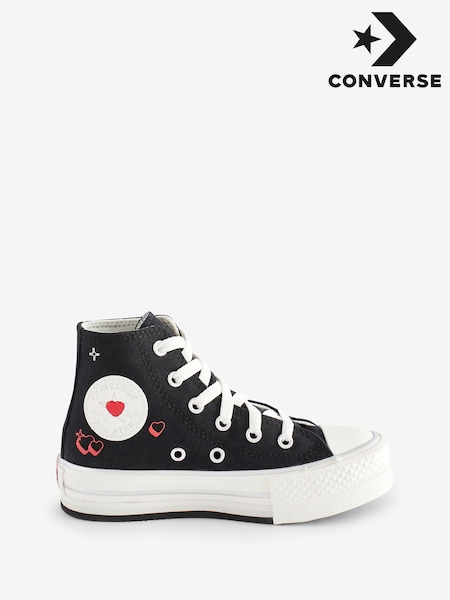 Converse Black Junior Heart All Star EVA Lift Trainers (842487) | €31