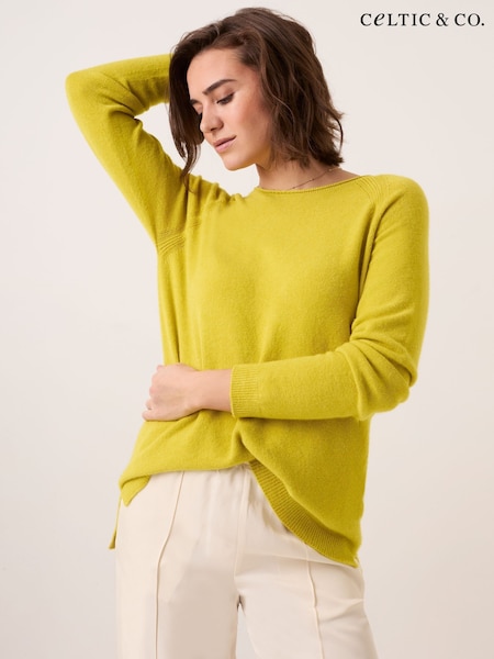 Gelb - Celtic & Co. Studio Roll Edge Crew Neck Jumper