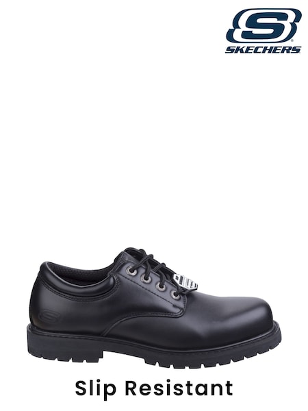 Skechers Black Mens Cottonwood Slip Resistant Work Shoes (842663) | 366 QAR