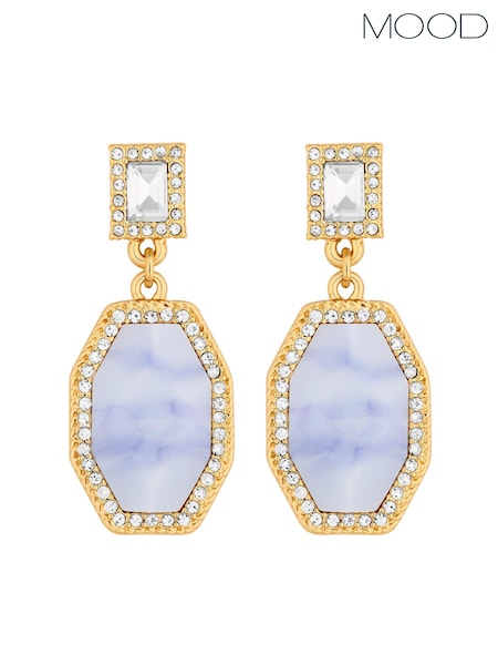 Mood Opal Iridescent Stone Drop Earrings (842716) | 60 LEI