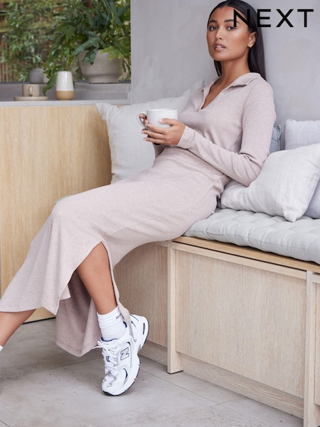 Oatmeal Natural Midi Ribbed Dress (842762) | €9.50