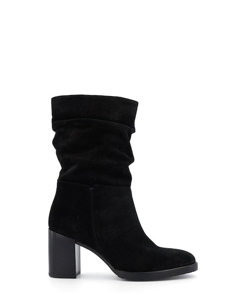 Dune London Black Prominent Ruched Heeled Ankle Boots (843328) | €88