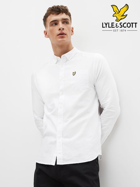 Lyle & Scott White Cotton Oxford Shirt (843639) | $111 - $114