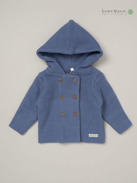 Albastru - Homegrown 100cu nasturi tricotat din bumbac, cu %.Cardigan (844224) | 116 LEI