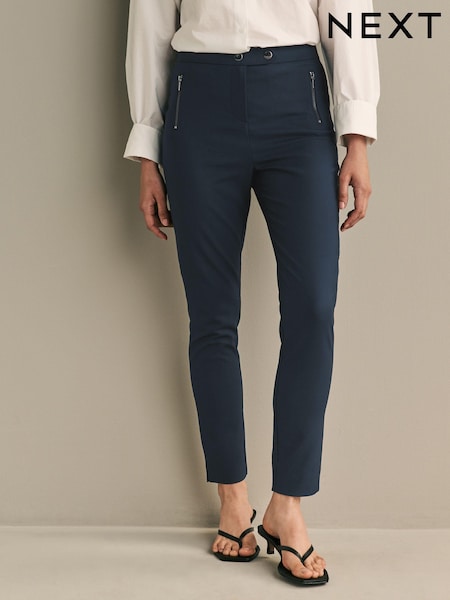 Navy Blue Zipped Detail Skinny Trousers (844440) | €12