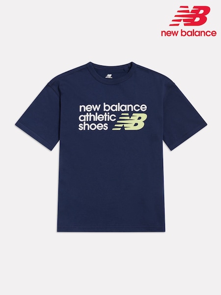 Blue - New Balance Athletics Premium Logo T-shirt