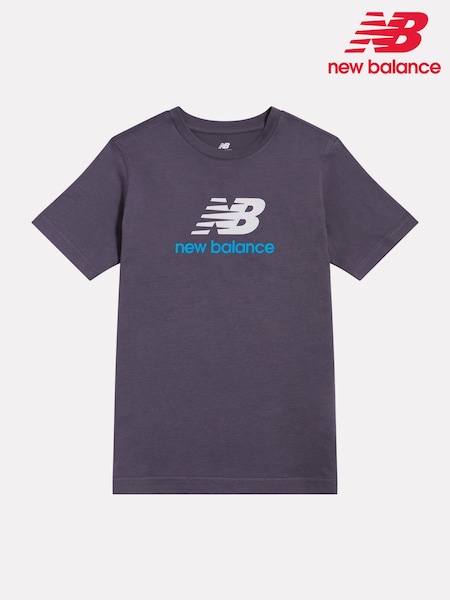 Šedá - New Balance Stacked Logo T-shirt