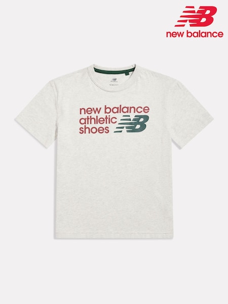 Gri - New Balance Athletics Premium Logo T-shirt