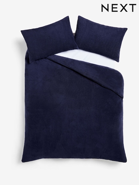 Navy Blue Soft Teddy Fleece Deep Fitted Sheet (845676) | €11 - €23