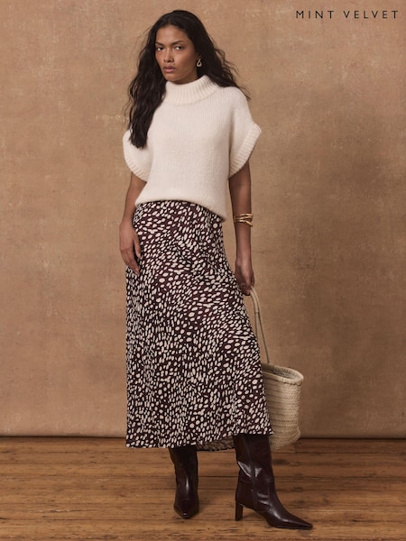 Animal Print - Mint Velvet Satin Maxi Slip Skirt