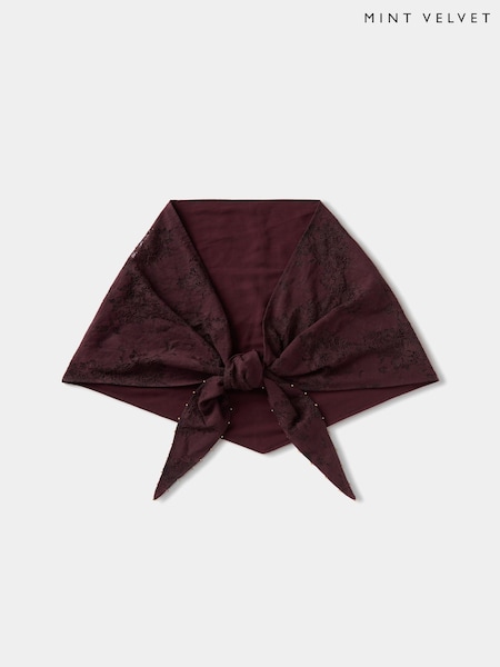 紅色 - Mint Velvet 蕾絲三角圍巾