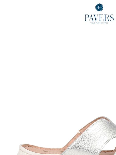 Pavers Silver Leather Platform Sliders (846338) | €40