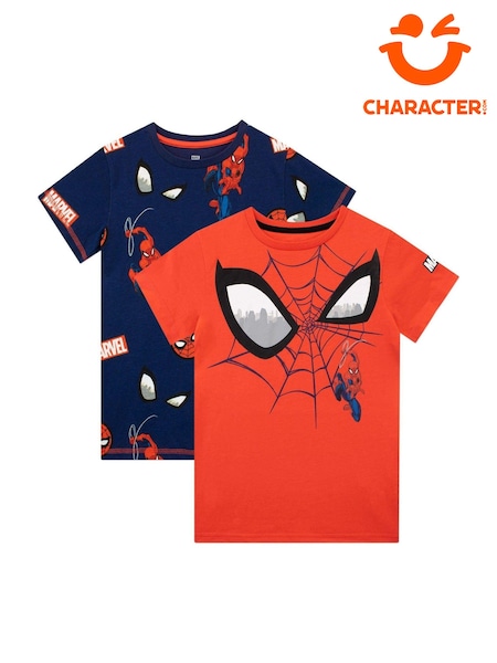 Character Red 100% Cotton Spider-Man 2 Multipack Short Sleeve T-Shirt (846976) | 94 QAR