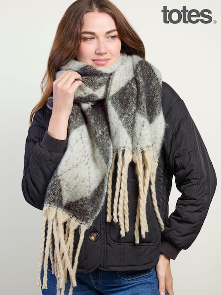 Grey - Totes Chunky Brushed Scarf