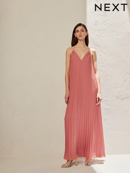 Coral Pink Premium Bead Detail Maxi Dress (847174) | 129 QAR