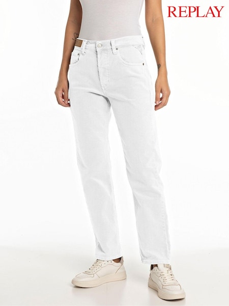 Replay White Maijke Straight Fit Jeans (847300) | €107