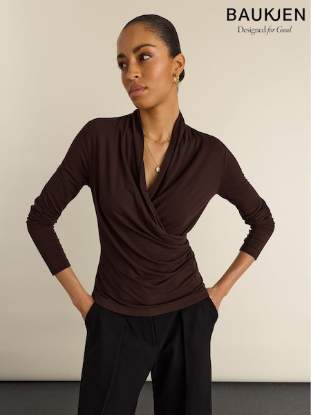 Brown - Baukjen Gylda Fixed Wrap Top