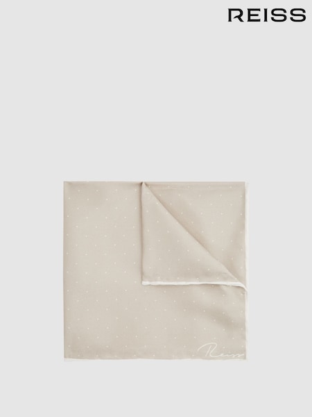 Hiekanvärinen - Reiss Liam Polka Dot Silk Taskuliina (848296) | €60