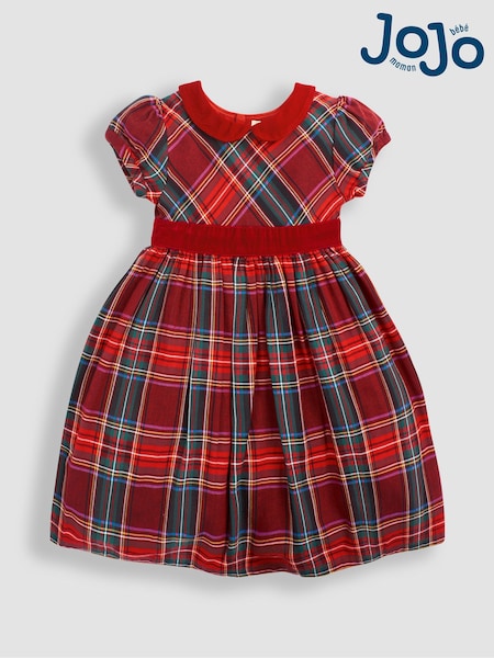 JoJo Maman Bébé Classic Red Tartan Party Dress (8482D4) | AED243 - AED295