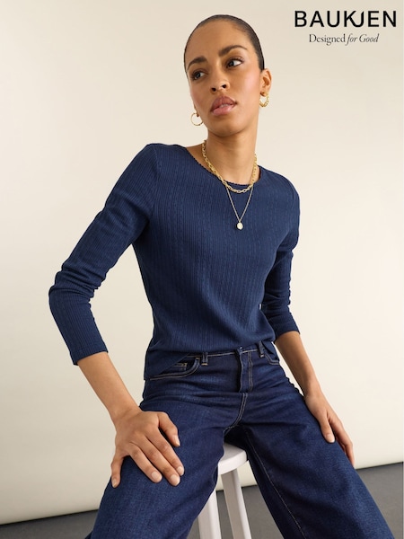 Blue - Baukjen Maeva Ribbed Long Sleeve Top