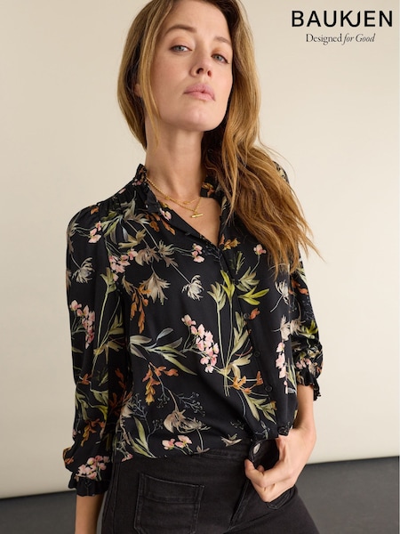 Black - Baukjen Sabrina Puff Sleeve Blouse