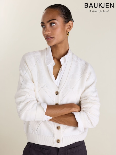 Cream - Baukjen Eli Merino Argyle Cardigan