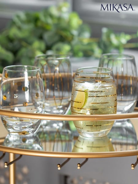 Mikasa Set of 4 Clear Cheers Stemless Wine Glasses (848501) | €49