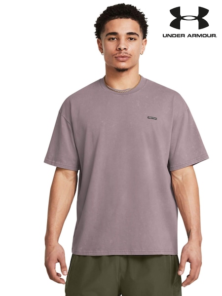 Under Armour Brown Heavyweight Oversized Logo Wash Short Sleeve T-Shirt (848550) | €27