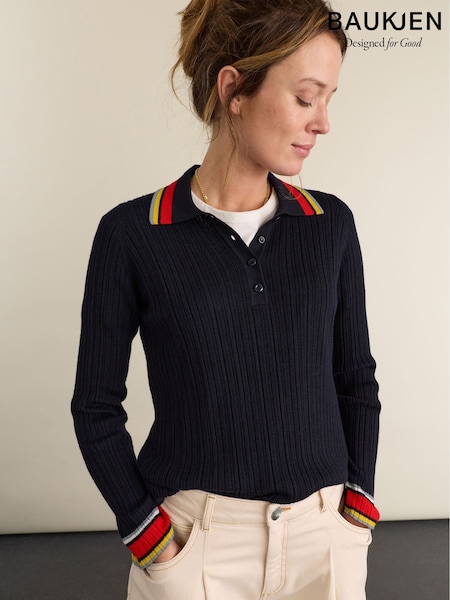 Plavo - Baukjen Nora Merino Wool Polo Top