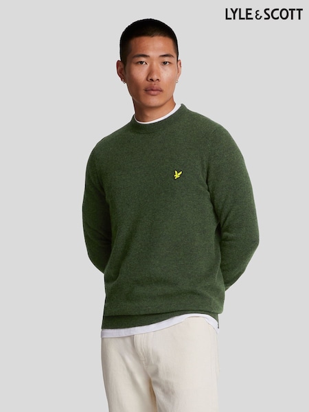Green - Regular Lyle & Scott Lambswool Blend Crew Neck Jumper