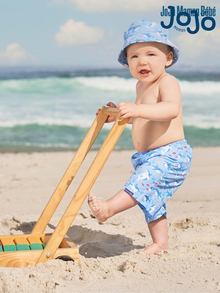 JoJo Maman Bébé Shark Print Swim Shorts with Nappy (849487) | 961 UAH