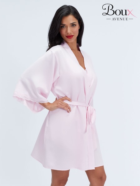 Pink - Boux Avenue Daisy Satin Short Robe