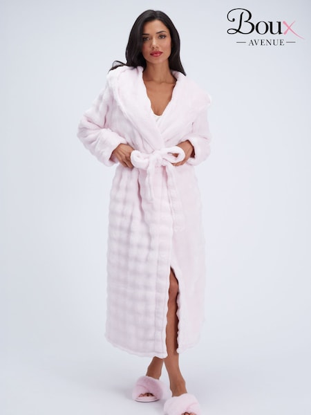 Pink - Boux Avenue Bubble Texture Fluffy Long Dressing Gown