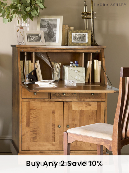 Laura Ashley Honey Gold Garrat 2 Door 3 Drawer Bureau Desk (850240) | €1,323