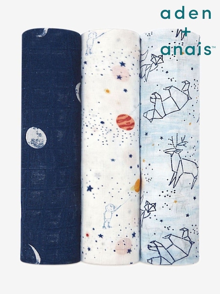 aden + anais Large Silky Stargaze Soft Muslin Blankets 3 Pack (850572) | ‏25 ر.ع.‏