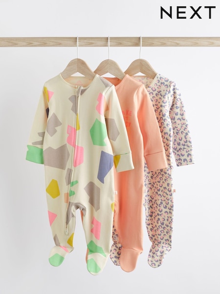 Fluro oranžna - Baby 100% Cotton Sleepsuits 3 Pack (0mths-2yrs) (851631) | € 18 - € 20