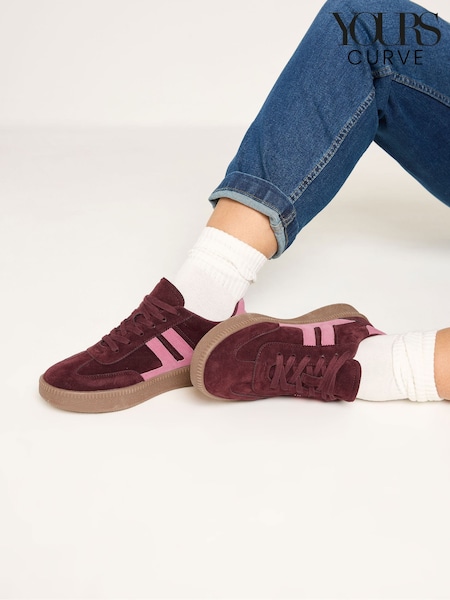 Red - Yours Curve Side Panel Trainers