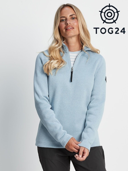 Tog 24 Light Blue Pearson Knit Look Zip Neck Fleece (851905) | €27